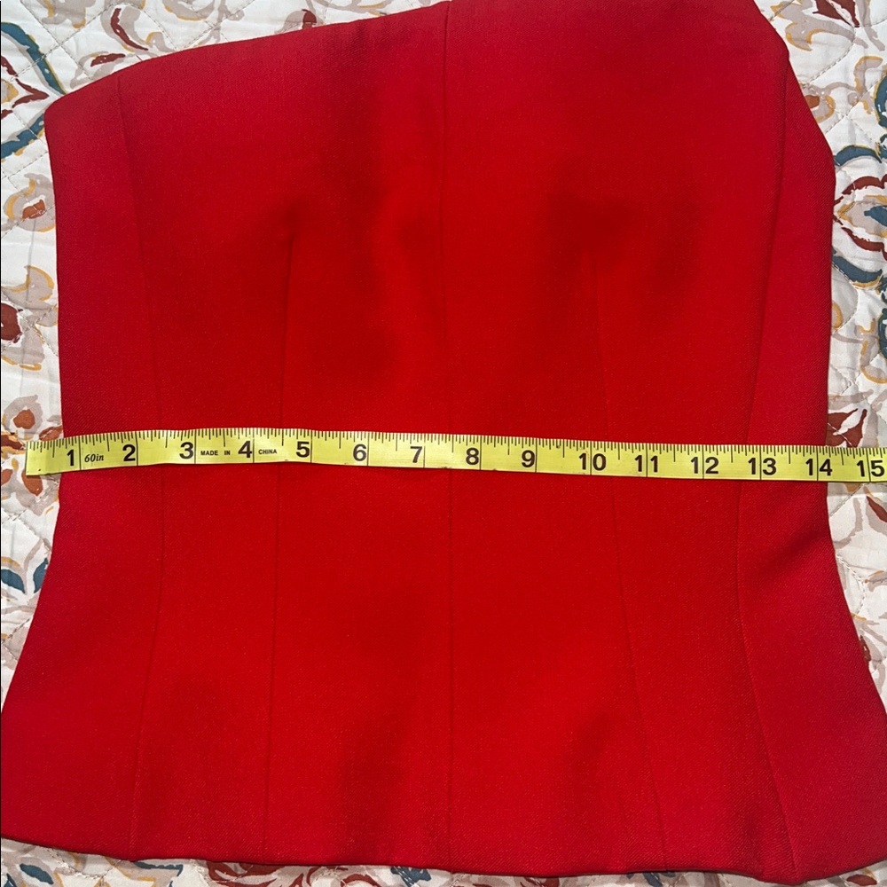 Zara Red Asymmetric One-Shoulder Top - Picture 7 of 10